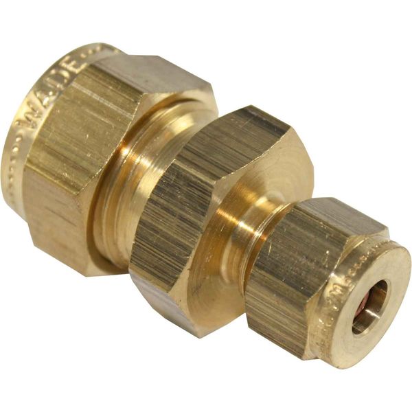AG Brass Straight Coupling 1/2" x 1/4"