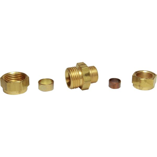 AG Brass Straight Coupling 1/2" x 3/8"