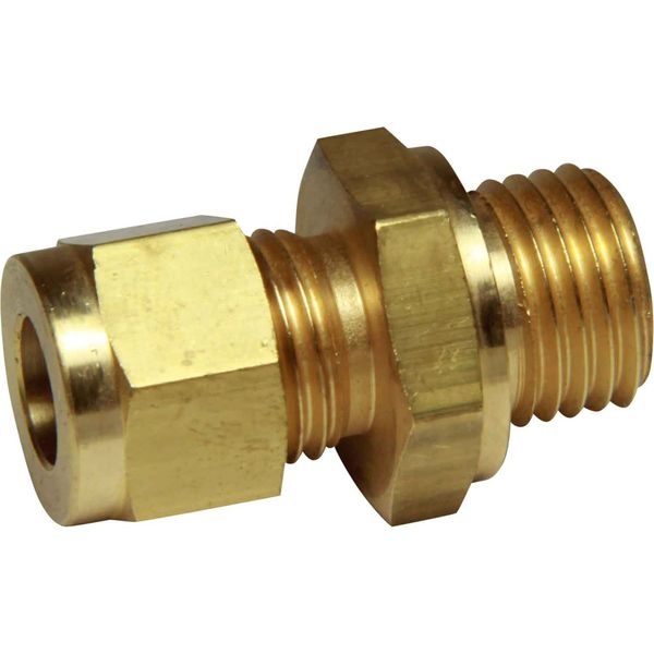 AG Brass Male Stud Coupling M14 x 1.5 x 5/16" Tube