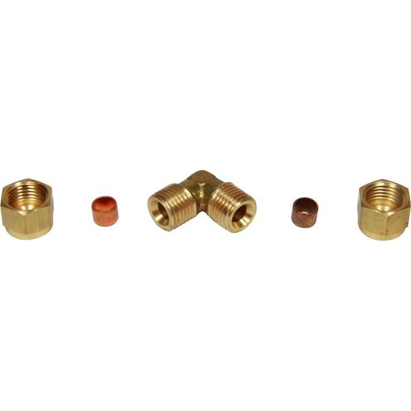 AG Brass Equal Elbow Coupling 1/4" x 1/4"