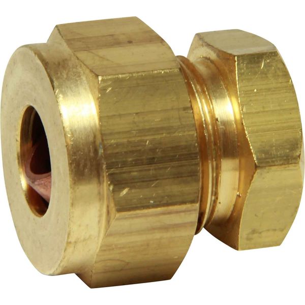 AG Brass Stop End Coupling 3/8" OD Tube