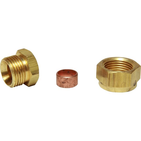 AG Brass Stop End Coupling 3/8" OD Tube