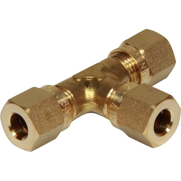 AG Brass Equal Tee Coupling 6 x 6 x 6mm