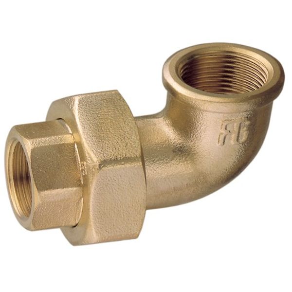 Elbowed Union Brass with Tapered Seat 1-1/2" BSP Female Ports