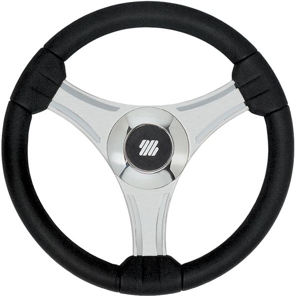 Tavolara Steering Wheel No Hub (350mm / Black & Silver)
