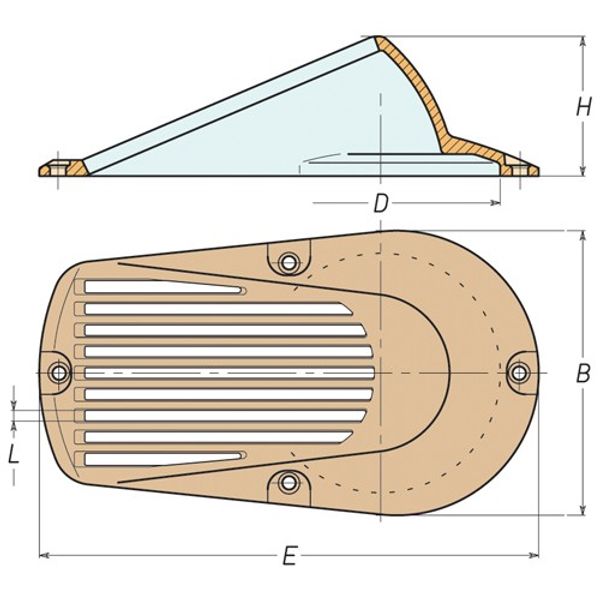 Bronze Water Intake Scoop 1-1/2" BSP