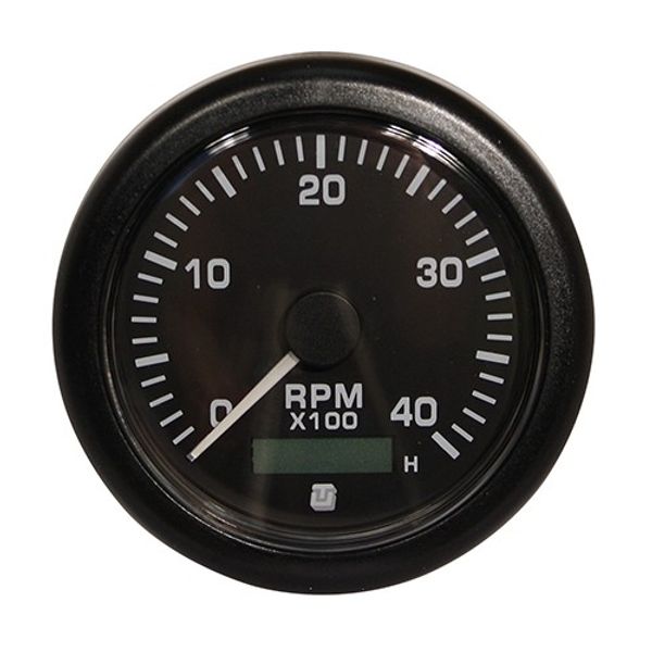 Uflex 4000 RPM Tacho Hourmeter Gauge Black
