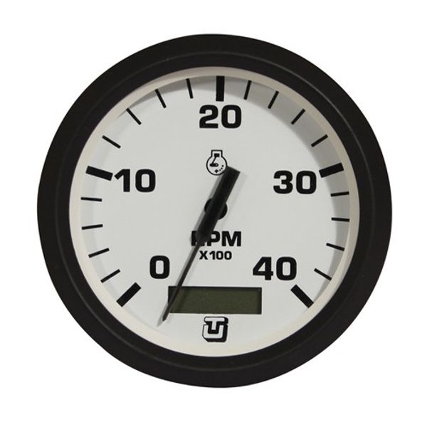 Uflex 4000 RPM Tach-Hourmeter Gauge Black