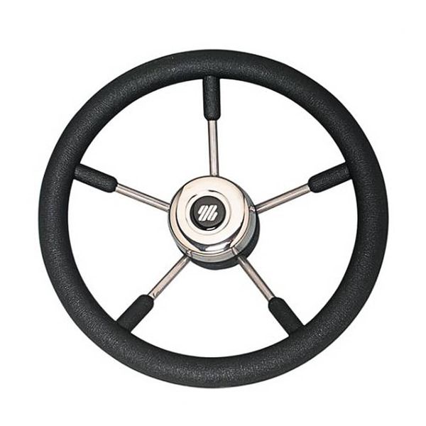 Ultraflex Steering Wheel (350mm / Black Grip / Silver Hub)