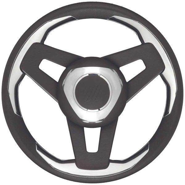 Ultraflex Black Aluminium Steering Wheel (Black Rim / 350mm / Hub)