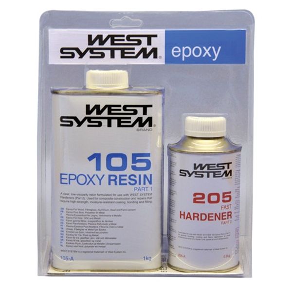 West System 1.2kg A Pack: 105 Resin+ 205 Fast Hardener