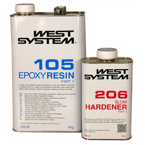 West System 6kg B Pack: 105 Resin+ 206 Slow Hardener