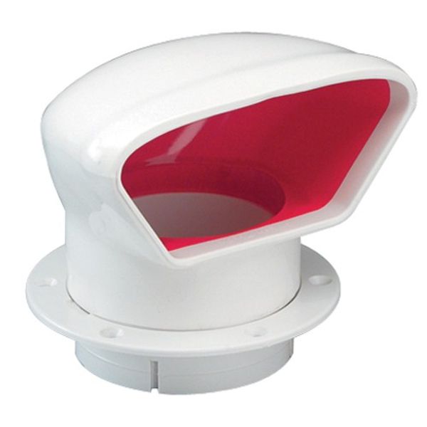 Marinco Nicro Snap-In Low Profile PVC Cowl Vent 4" White/Red