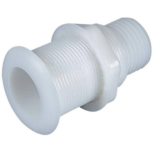 Can Plastic Transom Socket 74mm Diameter for 50mm Hose White