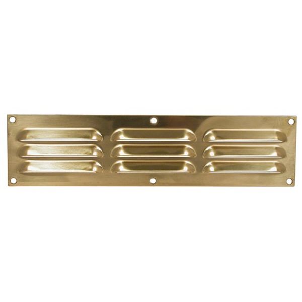 AG Hooded Louvre Vent Brass 12" x 3"