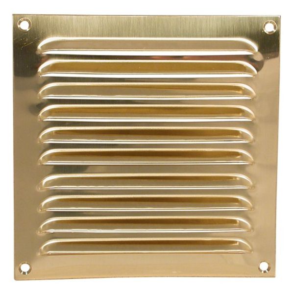 AG Hooded Louvre Vent Brass 6" x 6"