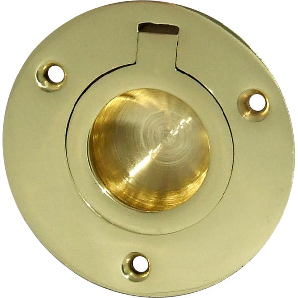 AG Polished + Lacquered Brass Flush Ring 2-1/2" Diameter