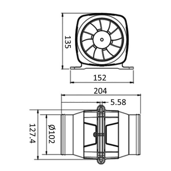 Osculati Hyperflow Inline Blower 12V 