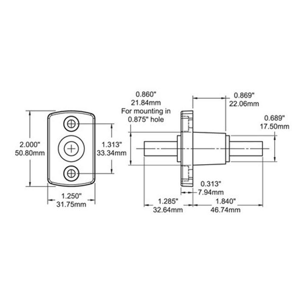Blue Sea Feed Through Sm Black 3/8" - 16 Stud 250A