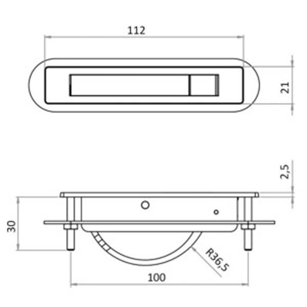 Osculati Deluxe 2 Pull Latch 112 x 21mm