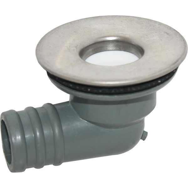 DLS SS Top Sink Waste Right Angle 3/4" Hose