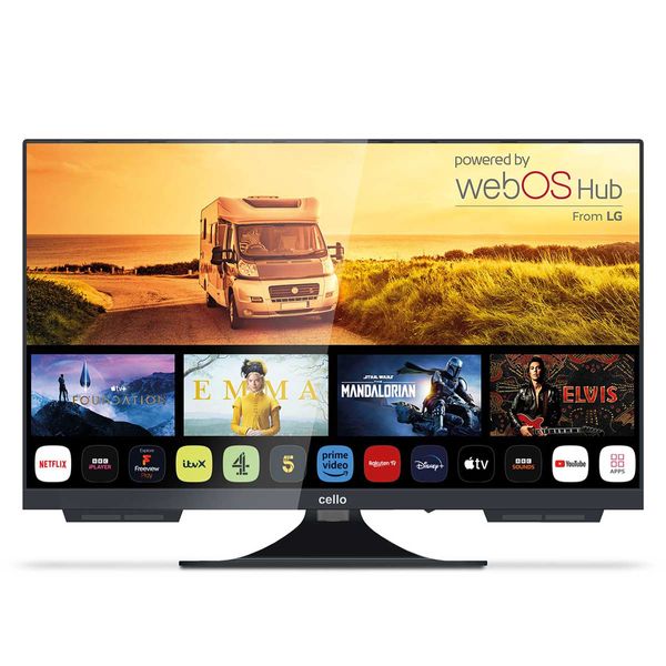 Cello 24" Smart WebOS 12V/230V Traveller TV with Perfect Pitch 