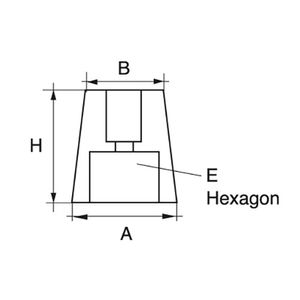 Zinc Shaft Anode 27mm Hexagon End