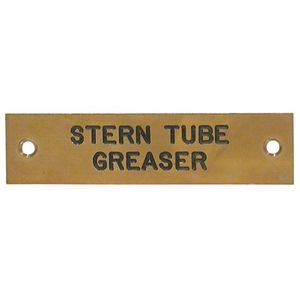 AG Stern Tube Greaser Label Brass 75 x 19mm