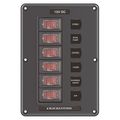 Blue Sea IP66 Circuit Breaker Switch Panel 6 Position Grey
