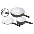 Bo-Camp Wok Pan Sprint Removable Handle Black/White (Dia 28cm)