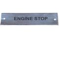 Chrome 'Engine Stop' Label 75 x 19mm